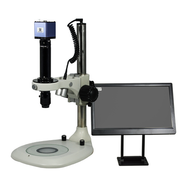 0.7-4.5X 2.0 Megapixels CMOS Post Stand LED Dual Illuminated Light  Video Zoom Microscope, SKU MZ02120113, three quarter front view